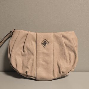 Vera Wang Beige Leather Wristlet
